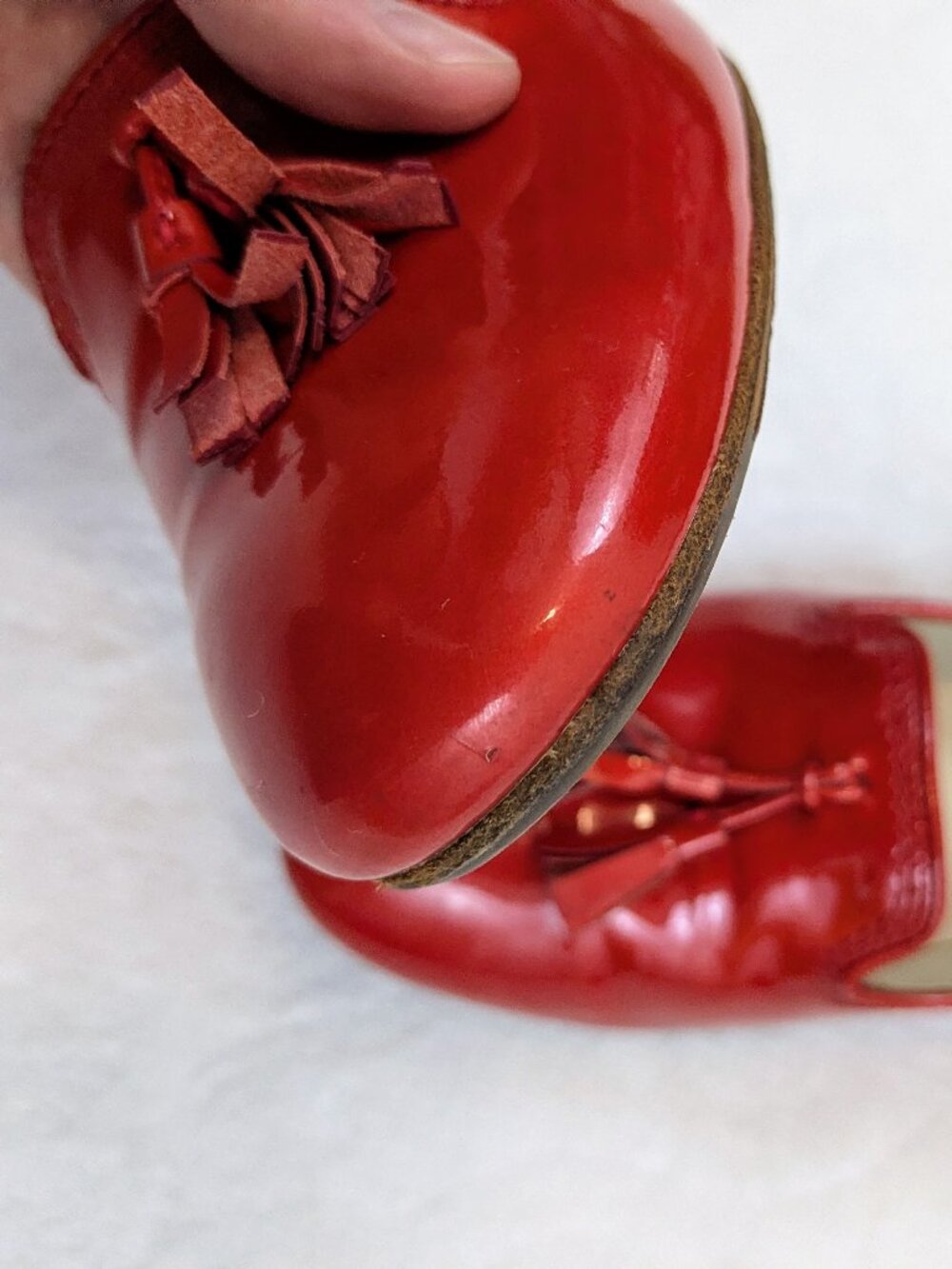 Paul Green Tassel Flats Patent Leather Cherry Red - Picture 5 of 11